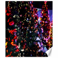 Lit Christmas Trees Prelit Creating A Colorful Pattern Canvas 8  x 10 