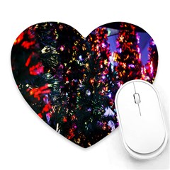 Lit Christmas Trees Prelit Creating A Colorful Pattern Heart Mousepads