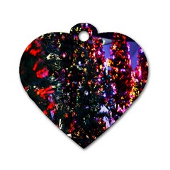 Lit Christmas Trees Prelit Creating A Colorful Pattern Dog Tag Heart (One Side)