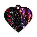 Lit Christmas Trees Prelit Creating A Colorful Pattern Dog Tag Heart (Two Sides) Front