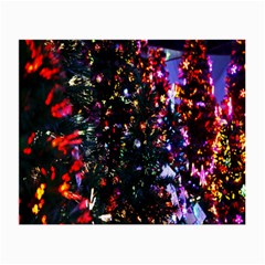 Lit Christmas Trees Prelit Creating A Colorful Pattern Small Glasses Cloth (2-Side)