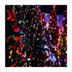 Lit Christmas Trees Prelit Creating A Colorful Pattern Medium Glasses Cloth