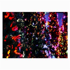 Lit Christmas Trees Prelit Creating A Colorful Pattern Large Glasses Cloth (2-Side)