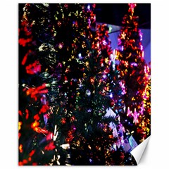 Lit Christmas Trees Prelit Creating A Colorful Pattern Canvas 11  x 14  