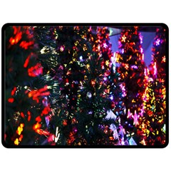 Lit Christmas Trees Prelit Creating A Colorful Pattern Fleece Blanket (Large) 