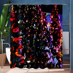 Lit Christmas Trees Prelit Creating A Colorful Pattern Shower Curtain 60  x 72  (Medium) 