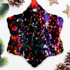 Lit Christmas Trees Prelit Creating A Colorful Pattern Snowflake Ornament (Two Sides)