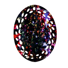 Lit Christmas Trees Prelit Creating A Colorful Pattern Ornament (Oval Filigree)