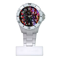 Lit Christmas Trees Prelit Creating A Colorful Pattern Plastic Nurses Watch