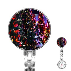 Lit Christmas Trees Prelit Creating A Colorful Pattern Stainless Steel Nurses Watch by Simbadda