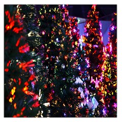 Lit Christmas Trees Prelit Creating A Colorful Pattern Large Satin Scarf (Square)