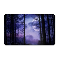 Moonlit A Forest At Night With A Full Moon Magnet (rectangular) by Simbadda