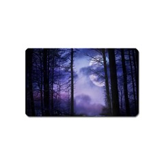 Moonlit A Forest At Night With A Full Moon Magnet (name Card) by Simbadda