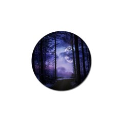 Moonlit A Forest At Night With A Full Moon Golf Ball Marker (10 Pack) by Simbadda