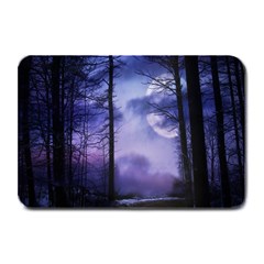 Moonlit A Forest At Night With A Full Moon Plate Mats by Simbadda