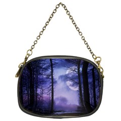 Moonlit A Forest At Night With A Full Moon Chain Purses (one Side)  by Simbadda