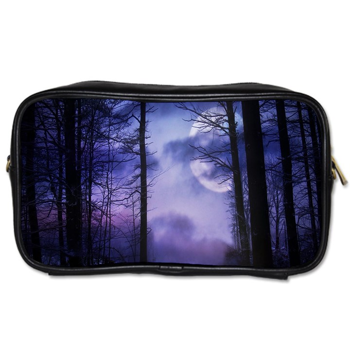 Moonlit A Forest At Night With A Full Moon Toiletries Bags