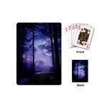 Moonlit A Forest At Night With A Full Moon Playing Cards (Mini)  Back