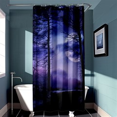 Moonlit A Forest At Night With A Full Moon Shower Curtain 36  X 72  (stall)  by Simbadda