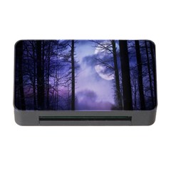 Moonlit A Forest At Night With A Full Moon Memory Card Reader With Cf by Simbadda