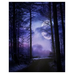 Moonlit A Forest At Night With A Full Moon Drawstring Bag (small) by Simbadda