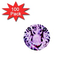 Fractal Wire White Tiger 1  Mini Buttons (100 Pack)  by Simbadda