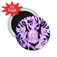 Fractal Wire White Tiger 2 25  Magnets (10 Pack)  by Simbadda