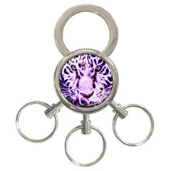 Fractal Wire White Tiger 3-ring Key Chains by Simbadda