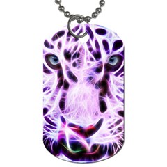 Fractal Wire White Tiger Dog Tag (one Side) by Simbadda