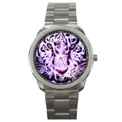 Fractal Wire White Tiger Sport Metal Watch by Simbadda