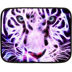 Fractal Wire White Tiger Fleece Blanket (mini) by Simbadda