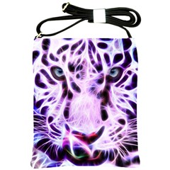 Fractal Wire White Tiger Shoulder Sling Bags by Simbadda