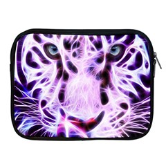 Fractal Wire White Tiger Apple Ipad 2/3/4 Zipper Cases by Simbadda