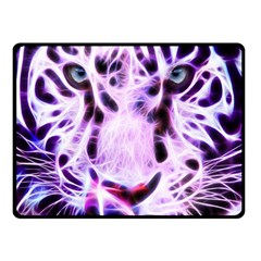 Fractal Wire White Tiger Double Sided Fleece Blanket (small)  by Simbadda