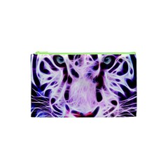 Fractal Wire White Tiger Cosmetic Bag (xs) by Simbadda