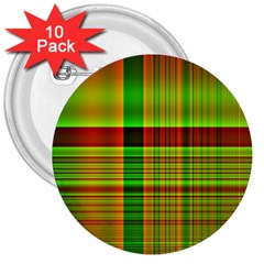 Multicoloured Background Pattern 3  Buttons (10 Pack)  by Simbadda