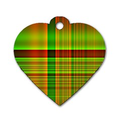 Multicoloured Background Pattern Dog Tag Heart (two Sides) by Simbadda