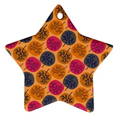 Colorful Trees Background Pattern Ornament (star) by Simbadda