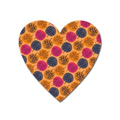 Colorful Trees Background Pattern Heart Magnet by Simbadda