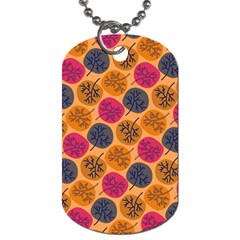 Colorful Trees Background Pattern Dog Tag (two Sides) by Simbadda