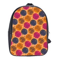 Colorful Trees Background Pattern School Bags(large)  by Simbadda