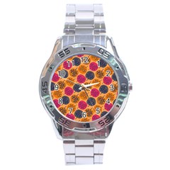 Colorful Trees Background Pattern Stainless Steel Analogue Watch by Simbadda