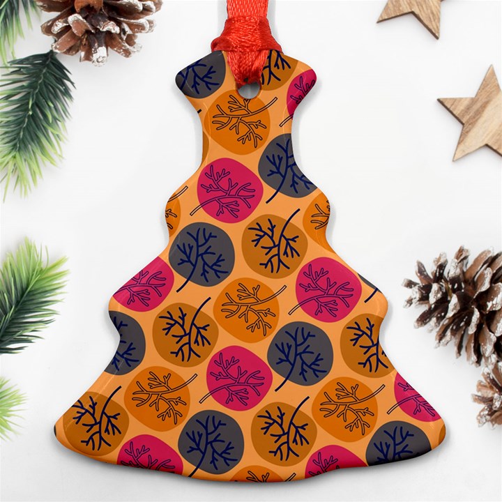 Colorful Trees Background Pattern Ornament (Christmas Tree) 