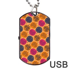 Colorful Trees Background Pattern Dog Tag Usb Flash (one Side)