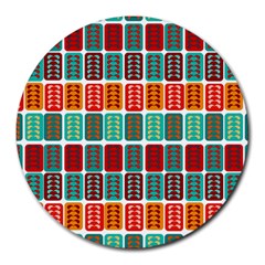 Bricks Abstract Seamless Pattern Round Mousepads by Simbadda