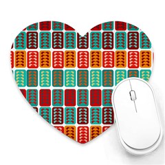 Bricks Abstract Seamless Pattern Heart Mousepads by Simbadda