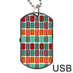 Bricks Abstract Seamless Pattern Dog Tag Usb Flash (two Sides) by Simbadda