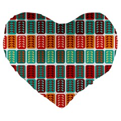 Bricks Abstract Seamless Pattern Large 19  Premium Heart Shape Cushions by Simbadda