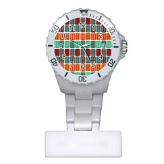 Bricks Abstract Seamless Pattern Plastic Nurses Watch by Simbadda