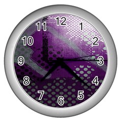 Evil Moon Dark Background With An Abstract Moonlit Landscape Wall Clocks (silver)  by Simbadda